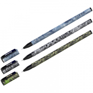 Ручка шариковая Berlingo "Funline Military", 0,7мм, синяя, рисунок на корпусе, ассорти