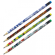 Карандаш ч/г Berlingo "Traditional" HB, круглый, заточен., с ластиком, ассорти