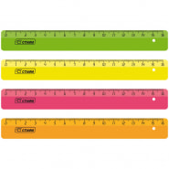 Линейка 16см Стамм, пластиковая, флуоресцентная, ассорти