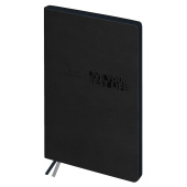   Ежедневник недатированный, А6+, 136л., мягкий переплет, кожзам, BG "Waltz. Black", цветной срез