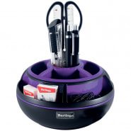 Настольный органайзер Berlingo "Apex", 9 предметов, вращающийся, черный/фиолетовый