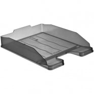 Лоток для бумаг горизонтальный Стамм "Эксперт", тонированный серый