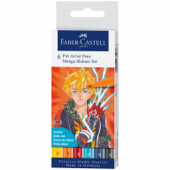 Набор капиллярных ручек Faber-Castell "Pitt Artist Pens Manga Shôjo Brush", ассорти, 6 шт., пластик.