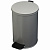 Ведро-контейнер для мусора (урна) Титан, 10л, с педалью, круглое, металл, серый металлик